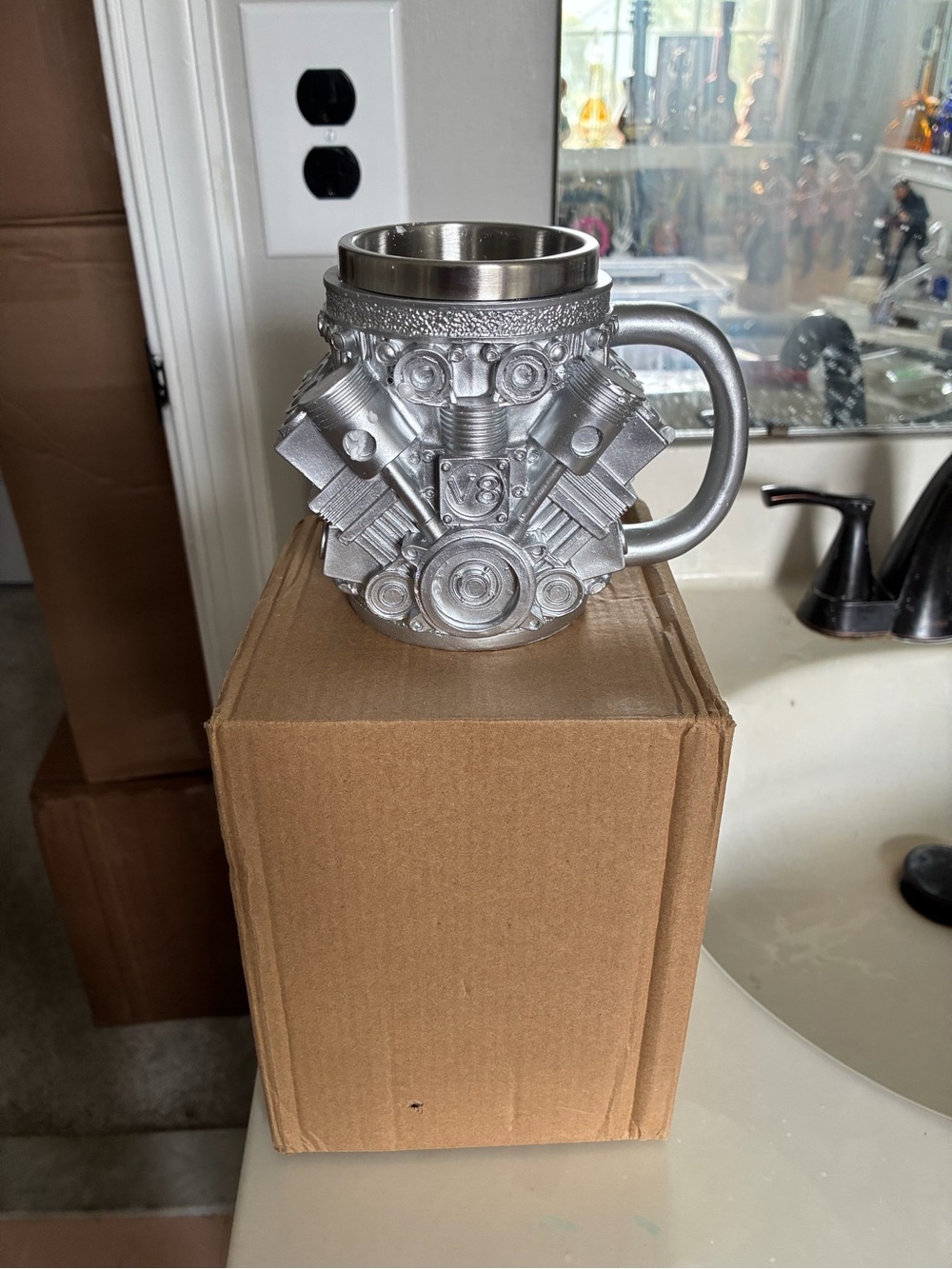 New in Box. A highly detailed 3D V8 Engine Block Coffee Mug